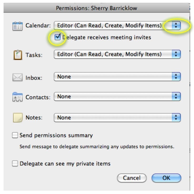 Select Permissions for User